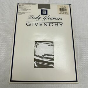 Vtg Givenchy Body Gleamers Style 156 C Control Top Pantyhose Shimmery Silver Fox